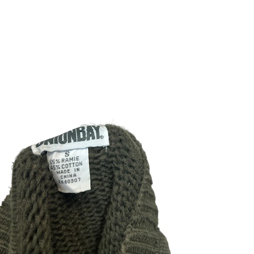 Suéter vintage para hombre Unionbay cuello redondo a rayas Chevrons verde oliva talla pequeña - Imagen 3 de 5