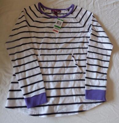 Epic Threads Girl s Kangaroo Pouch Striped Top, Large, Striped