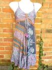 Dress silk silk dress sundress hippie ethno Nepal Goa sari colorful blue purple