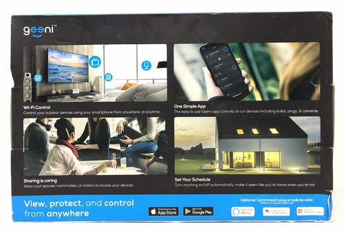 Geeni Wi-Fi Smart Home Security Kit, Smart Surge Protector, Smart Light Bulbs - Picture 2 of 2
