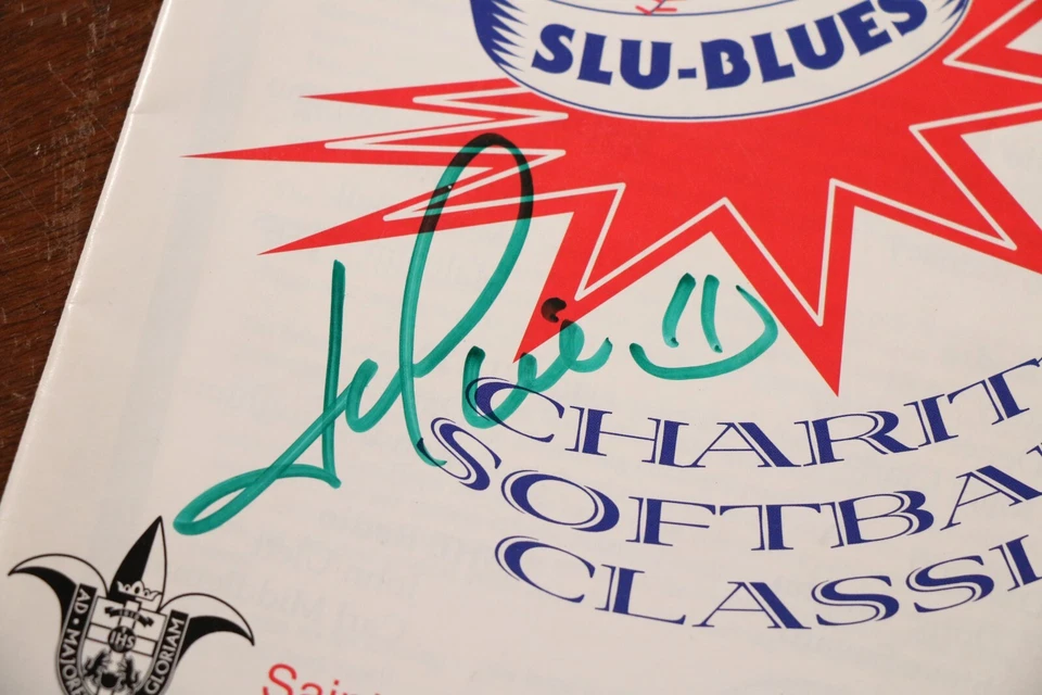 圣路易斯蓝军垒球经典杰基·乔伊纳-克西亲笔签名节目签名 — 第 2/4 张图片