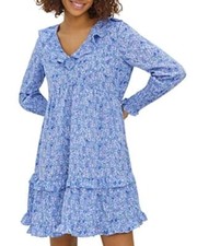 VERO MODA Henna Floral Ruffle Long Sleeve Minidress Size Large