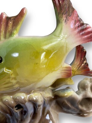 Vintage MCM Tropical Fish Statue Mid Century 1960's Decor Retro 7