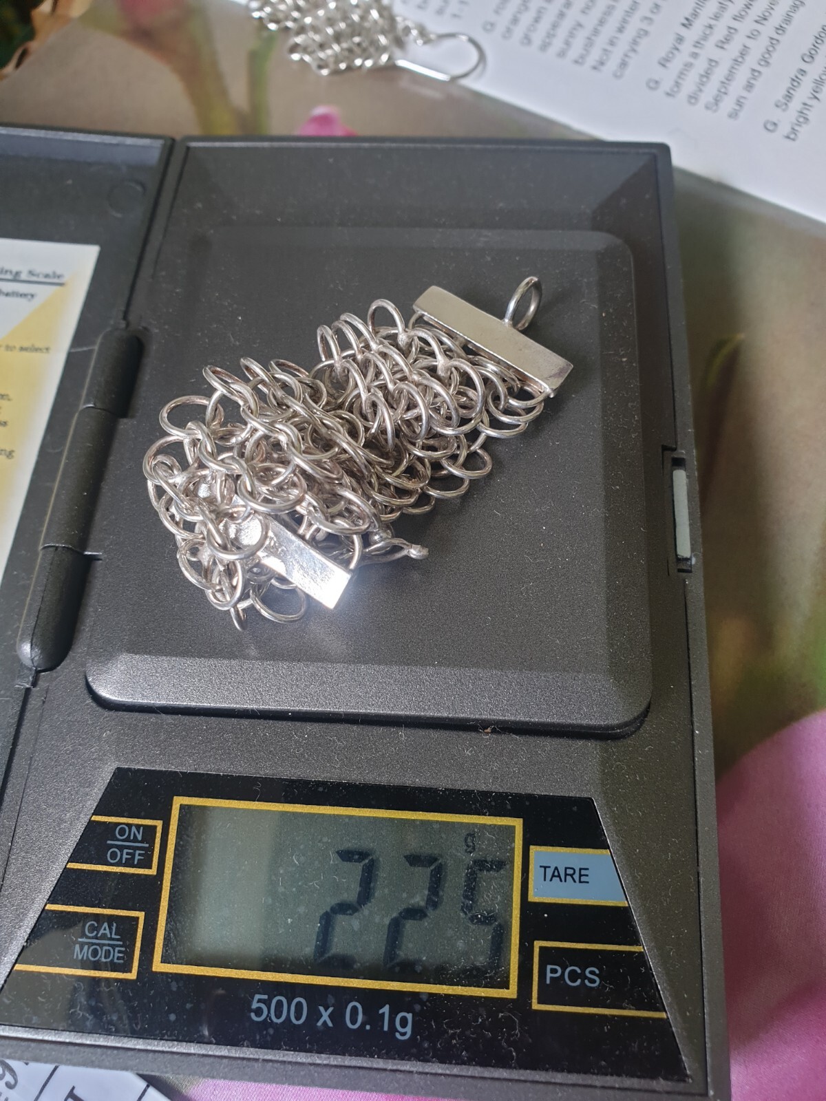 Chainlink Mesh Bracelet Solid Silver 925 Springri… - image 4