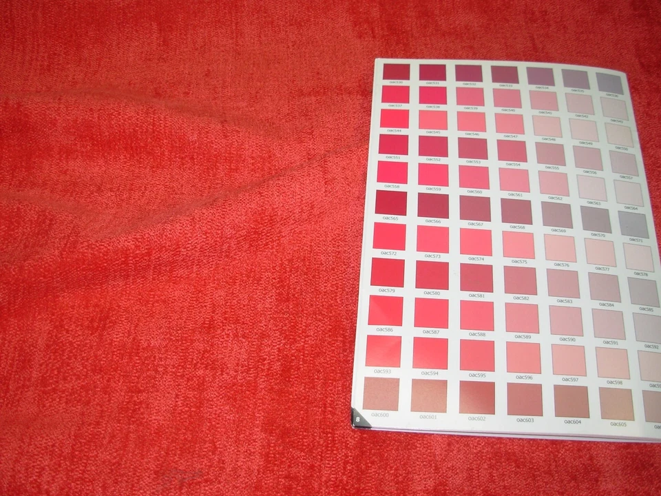 2 YDS COLEFAX AND FOWLER VELVET DORIAN STRI CARDINAL UPHOLSTERY FABRIC FOR LESS - Image 2 of 3