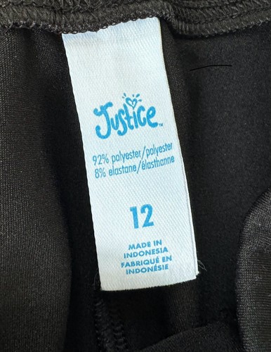 Justice Sz 12 Girls Active Leggings Full Length Glitter Black - Picture 4 of 5