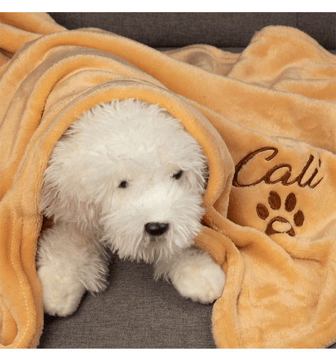 Custom Personalised Embroidered Name Flannel Dog Cat Pet Bed Blanket Throw Gift - Picture 7 of 16