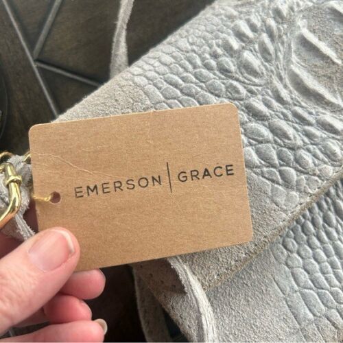Emerson Grace Boutique NEW genuine leather croc embossed crossbody Italy retro - Picture 4 of 11