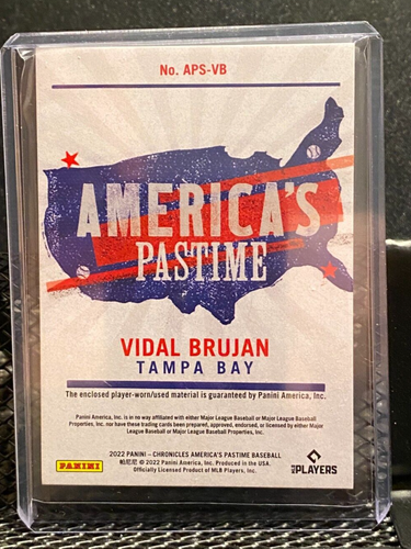 Vidal Brujan 2022 Chronicles America's Pastime Gold Patch (RC) #15/25 - Rays - Picture 2 of 2