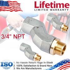 3PCS 3/4" NPT Fuel Hose Swivel Fuel Transfer 360 Rotating Connector For Car US