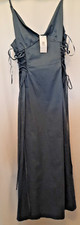 ASTR stone blue medium long sleeveless side string dress NWT