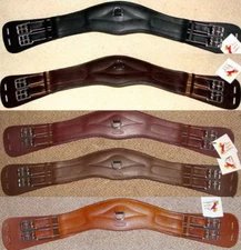 FSS Leather Humane Anatomic Curve Shape Soft Padded Dressage Close Contact Girth