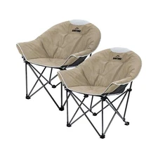 OUTDOOR LIVING SUNTIME Oversized Padded Camping Chair,Portable Comfy Outdoor ...