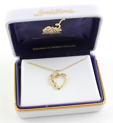 Landstrom's® 10K Black Hills Gold Heart Pendant with Leaves