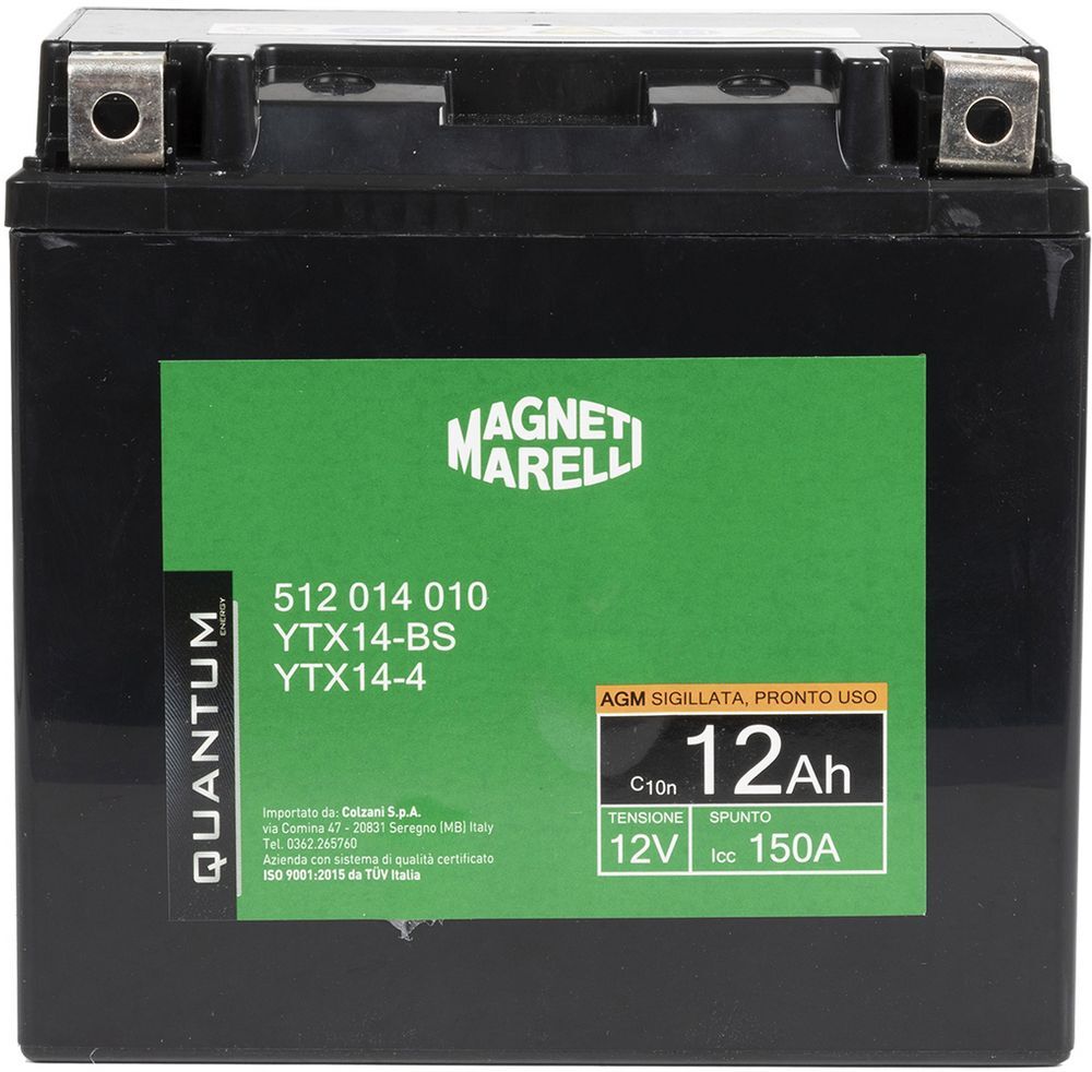 2469004 Magneti marelli batteria moto e scooter 12AH 12V 150A tecnologia AGM sig