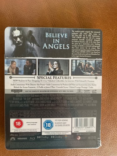 The Crow 4K Ultra HD Blu ray steelbook UHD Brandon Lee 30th Anniversary Zavvi - Picture 2 of 2