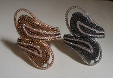 Women's Silver, Gold  Black Fashion Rhinestone Party Bangle Cuff Bracelet