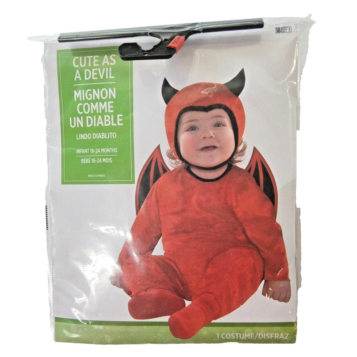 Devil Baby Costume Piece Size 18-24 Months Full Costume Jumpsuit