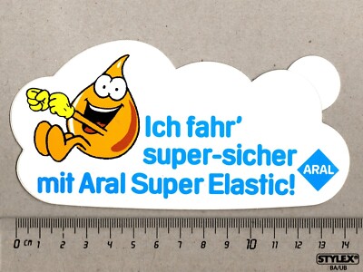 Aufkleber/Sticker ARAL Ich fahr super sicher mit Aral Super Elastic