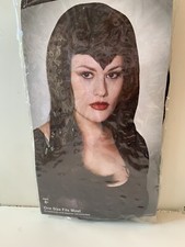 Vampire Long Black Straight Wig With Widows Peak Front Goth Punk Cosplay