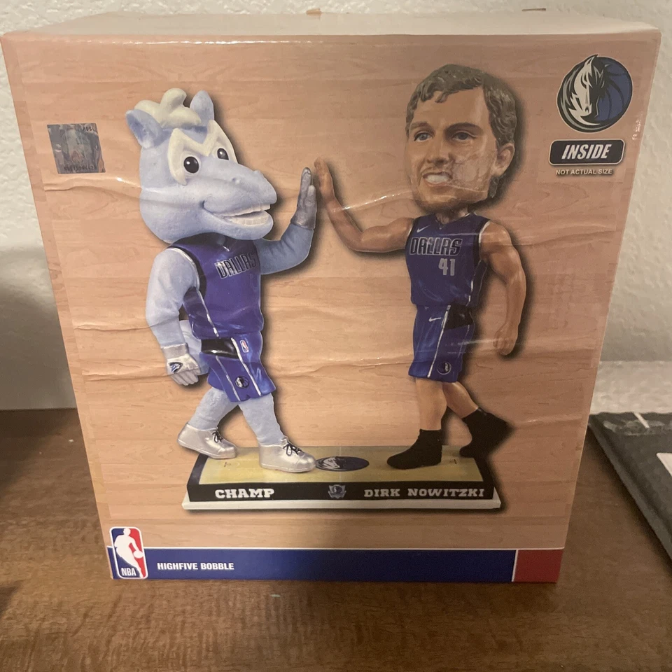 Dallas Mavericks Champ Dirk Nowitzki Mascota Jugador High Five Bobblehead NBA Foto 2 de 2