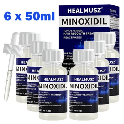 HEALMUSZ 6x Minoxidil 5% Extra Strength for Men Hair Regrowth Treatment Topical Solution