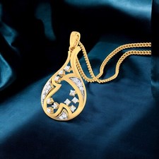 Gorgeous 0.70 Cts F/VS1 Round Brilliant Cut Natural Diamonds Necklace 14K Gold