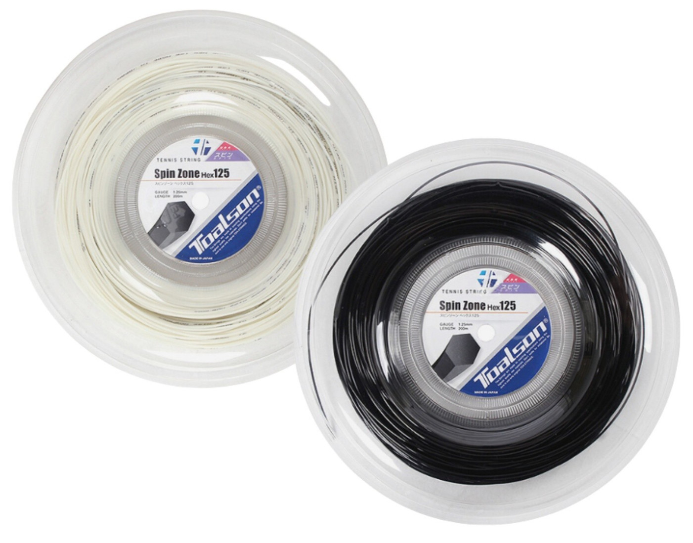Теннисная ракетка Toalson Spin Zone Hex 125 Струна для ракетки 1,25 мм 200 м Белая черная