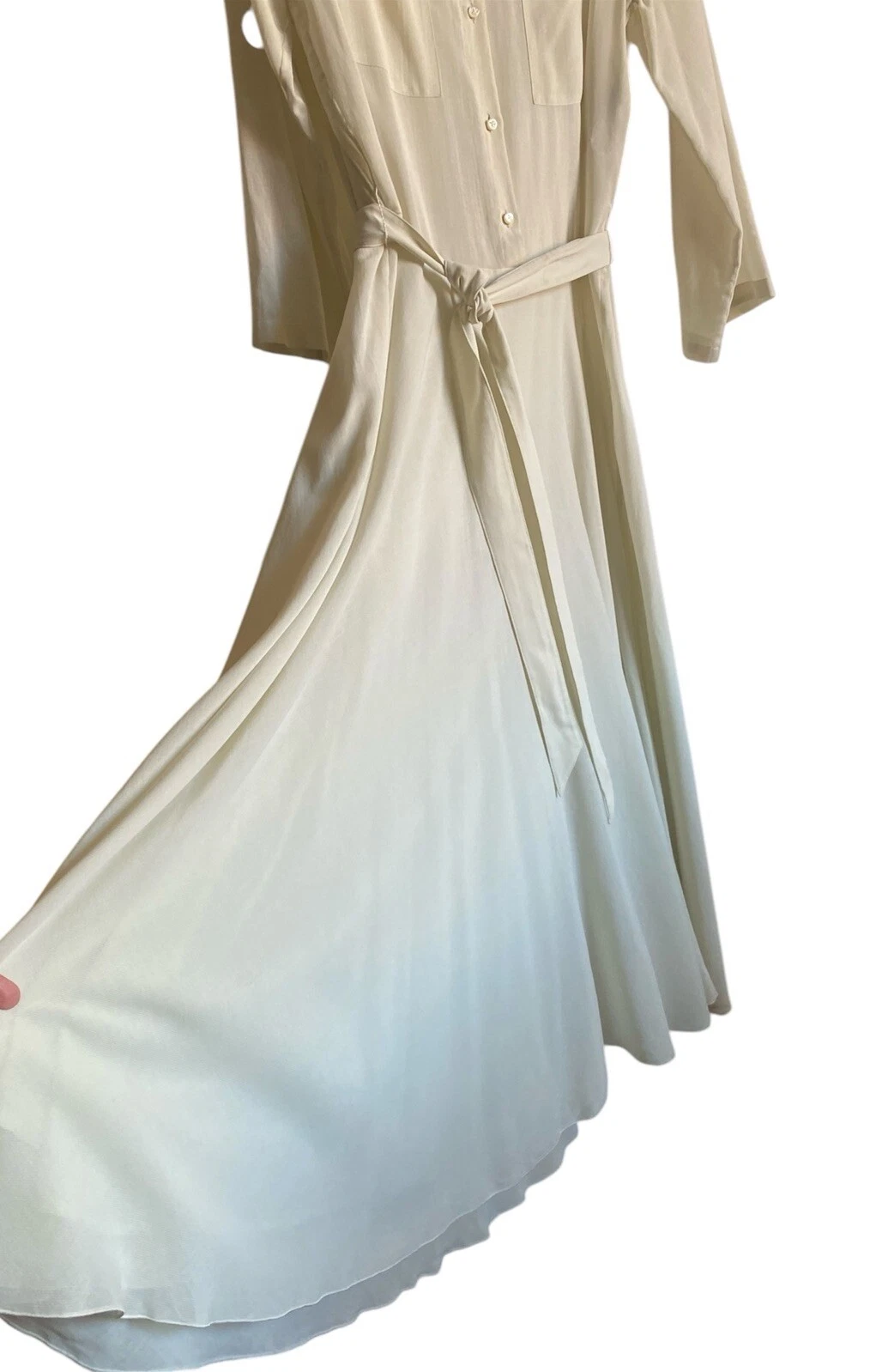 MAISON MARGIELA Abito MIDI Maison Martin Margiela Paris trasparente con colletto e cintura avorio taglia 46 L