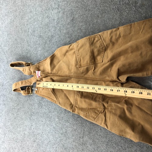 Vintage Round House Bib Overalls Youth 10 Beige Canvas Outdoors Kids Boys - Picture 14 of 15