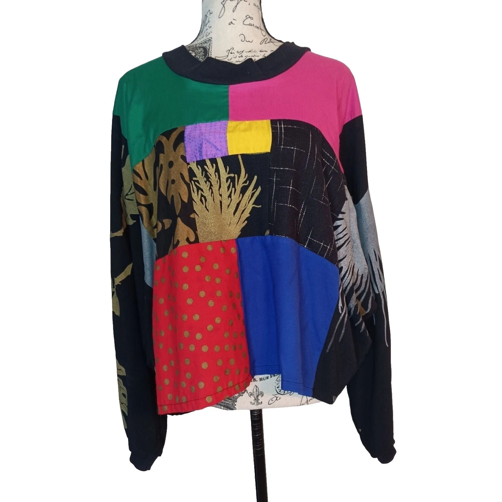 Multi-color de gran tamaño Tops Vintage 1990s para Mujer