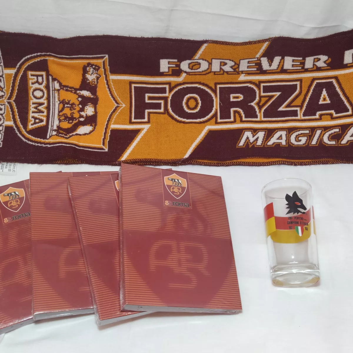 AS ROMA Collezione kit da Stadio Vintage Storici Gadget SCIARPE