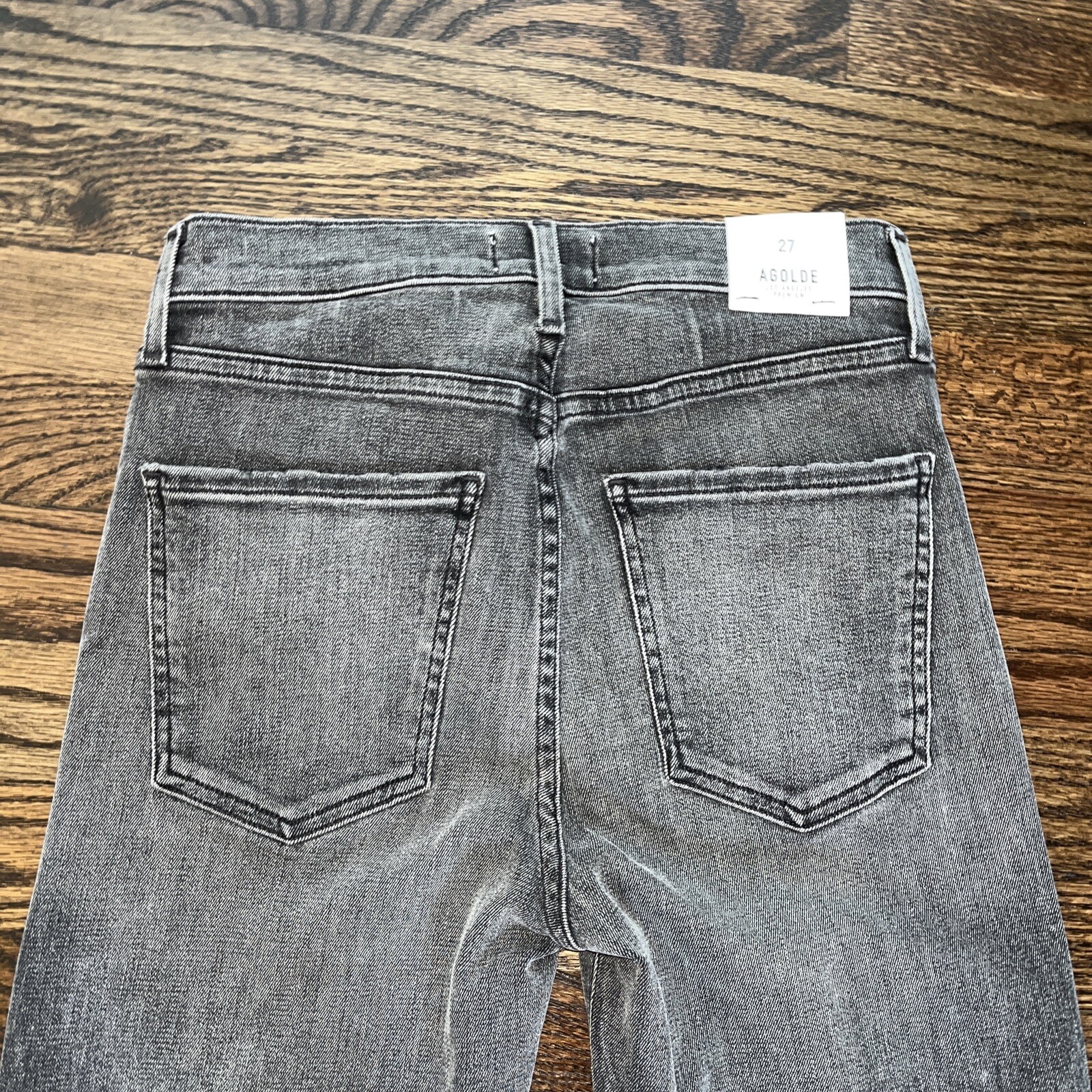 Agolde Womens Sophie Mid Rise Straight Leg Jeans Faded Black Size 25 New - View 11