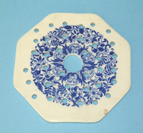 Antique Minton Blue & White Denmark Pattern ~ Ceramic Ladle & Trivet - Picture 5 of 10
