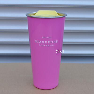 STARBUCKS  Tumbler 2016 . SS DW Becher To Go Hot Pink glänzend . EST 1971