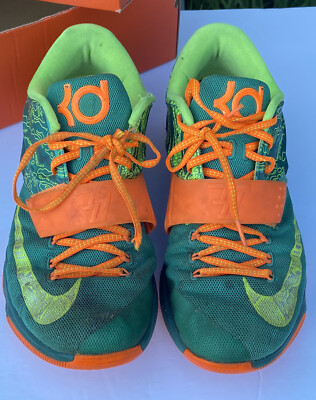 NIKE 653996-303 KD VII 7 WEATHERMAN EMERALD GREEN ORANGE 