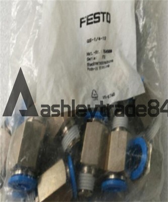 Festo Qs 1/4 10 1   Pack of 10   Push in Fittings, 1/4 Inch, Straight