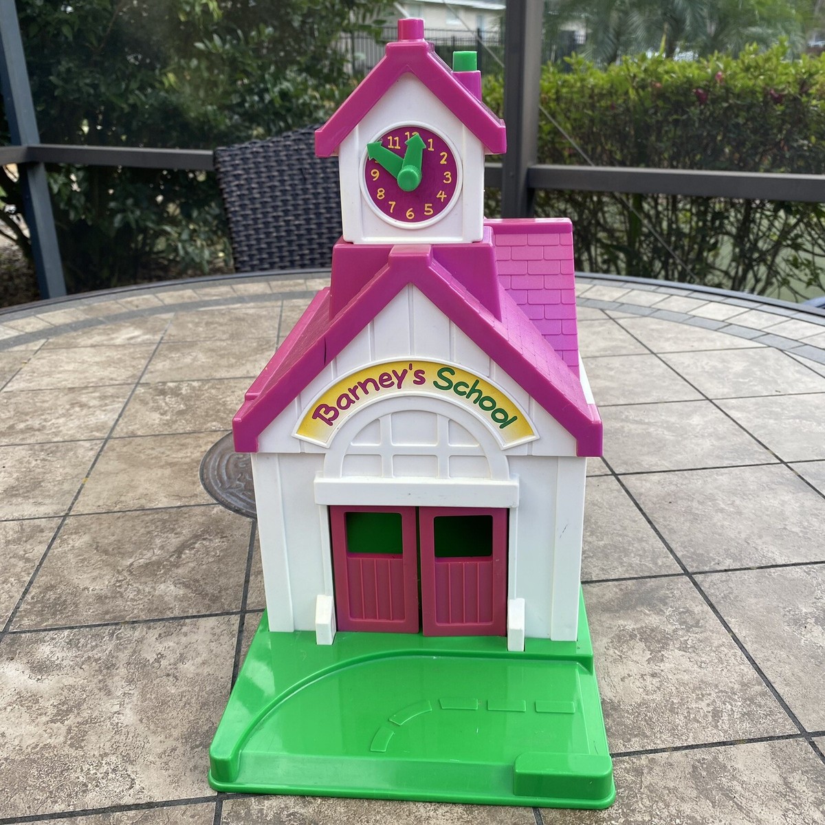 Vintage Barney Schoolhouse School House Playground Play Set