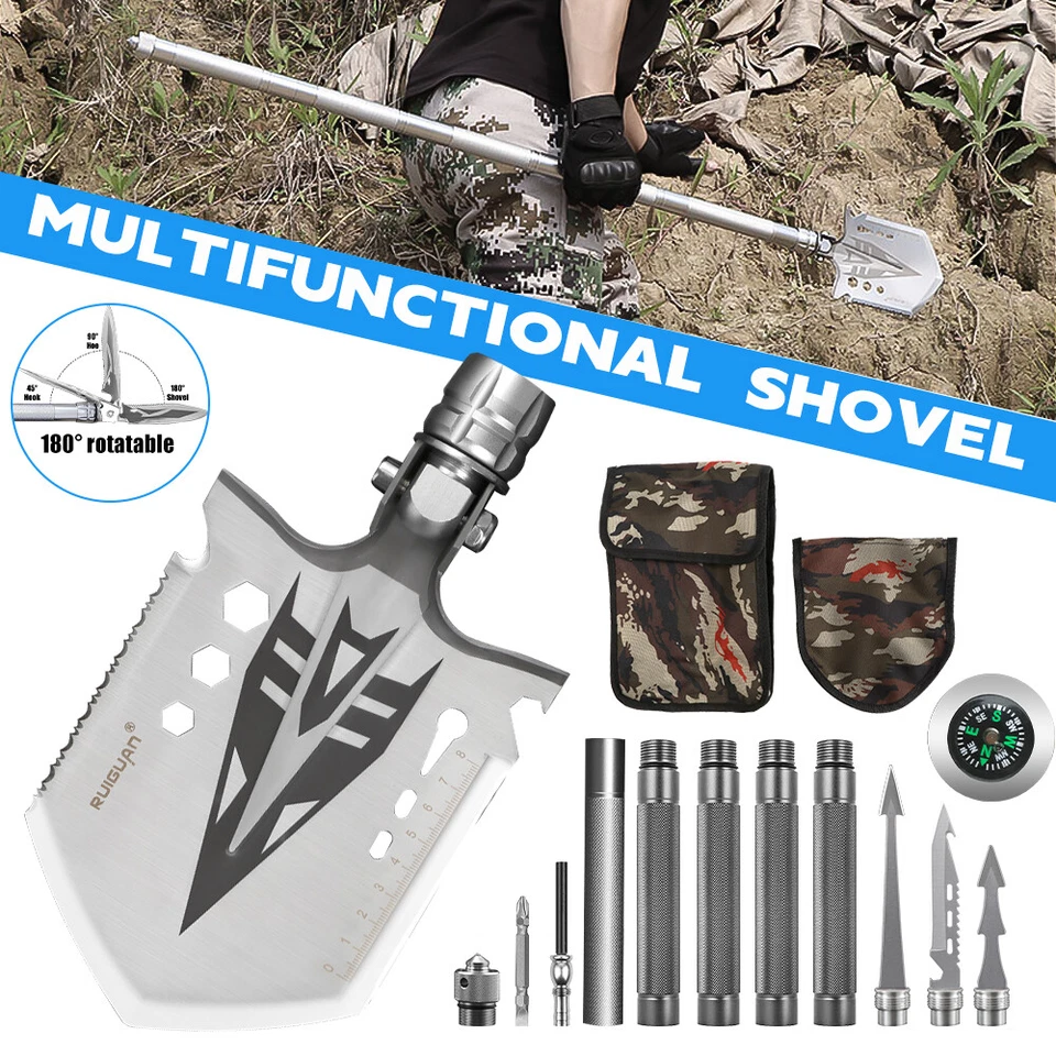 Survival Kit Outdoor Camping Folding Shovel Tactical Emergency Gear Hunting Tool - Image 4 of 4