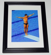 GREG LOUGANIS AUTOGRAPHED 8X10 COLOR PHOTO (FRAMED & MATTED) - USA OLYMPICS!