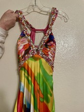 Mori Lee Prom Dress, Multicolor, Formal Dress, Size 10, Silk & Jeweled