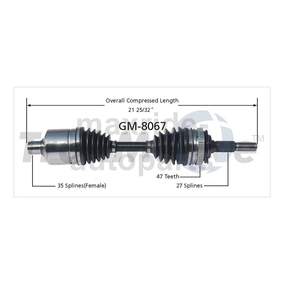 Front Passenger Driver Side CV Axle Joint Fits 1991 Buick Park Avenue - Image 3 of 3