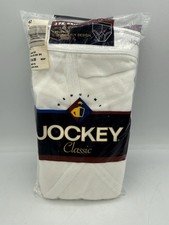 JOCKEY NEW Men's 100 Cotton Full-Rise Briefs White 3-Pack Size 42, 2000 VINTAGE