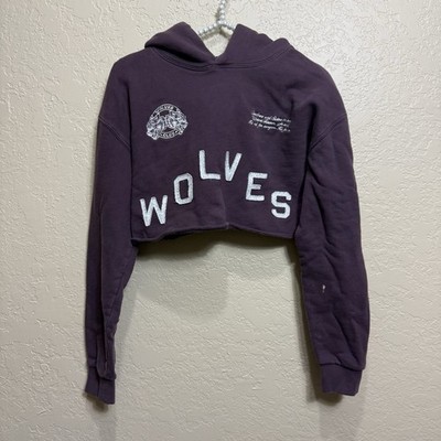 Darc Sport Wolves Club SHE Cropped Hoodie Pullover Sweater Sz S