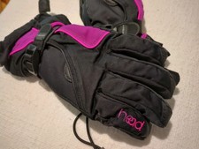 Head Ski Gloves Girls Med Youth Pink Black Insulated Wrist Toggle