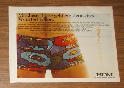 Seltene Werbung vintage HOM Minishorty Badeslip Badehose Bademode Fashion 1971