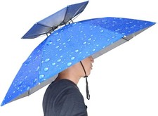Fishing Umbrella Hat Folding Adjustable Sun Rain , 37.4  Oversize