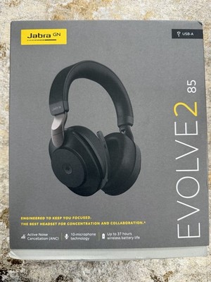 Jabra Evolve2 85 USB-A MS Teams Stereo Wireless Headset Music Headphones Black N