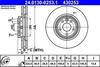 2X Ate Bremsscheibe 24.0130-0253.1 FüR Land Rover