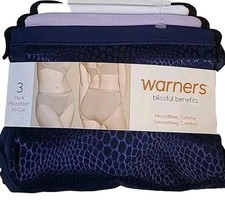 Nwt Warners 2XL XXL Blissful Benefits Tummy Smoothing 3 Pk Hi-Cut Panties Briefs